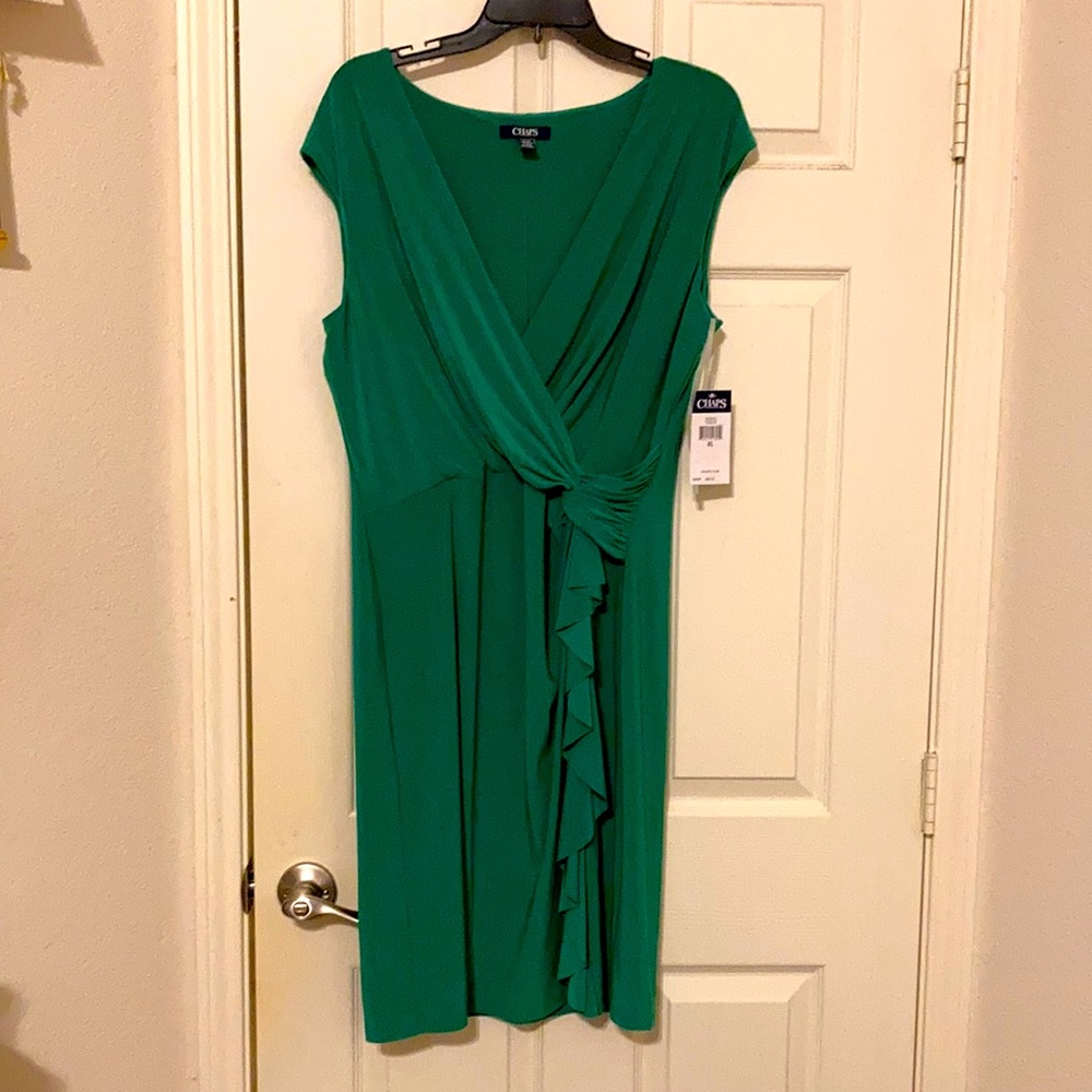 NWT Emerald green one piece CHAPS dress MSRP $95